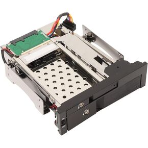 2.5in Trayless Hot Swap Mobile Rack Backplane, Dual Bay Internal HDD Enclosure Cage, Support SATA I/II/III 6Gbps for 2.5" 3.5"Hard Drive SSD from 9.5mm-26mm Thick