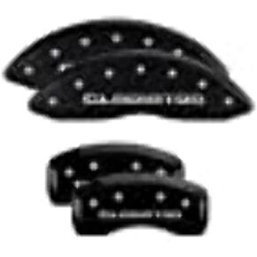 MGP Caliper Covers 42021SGLDBK Gladiator Black Powder Coat Finish, Silver Characters, Set of 4
