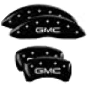 MGP Caliper Covers 34218SGMCBK GMC Black Powder Coat Finish, Silver Characters, Set of 4