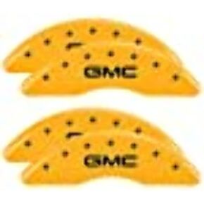 MGP Caliper Covers 34219SGMCYL GMC Yellow Powder Coat Finish, Black Characters, Set of 4