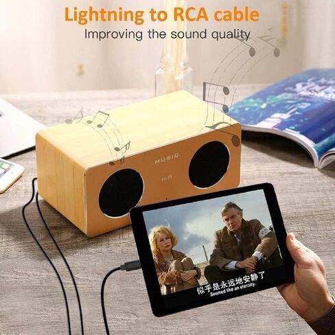 [كابل Lightning إلى RCA معتمد من MFi لهاتف iPhone، سلك صوت Aux ذكر Y Splitter متوافق مع iPhone 14 13 12 11 Pro Max XS XR X 8 7 محول للسيارة ومكبرات الصوت والمسرح المنزلي ومكبر الصوت in Kuwait