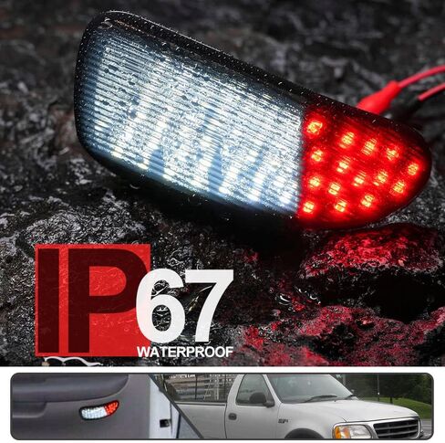 2Pcs F150 LED Courtesy Door Lights for Ford F150 1997-2003, F150 SVT Lightning 1999-2002, F250 Light Duty 1997-1999 Red& White LED Side Door Panel Light Door Interior Light Step Lights Smoked Lens in Saudi Arabia