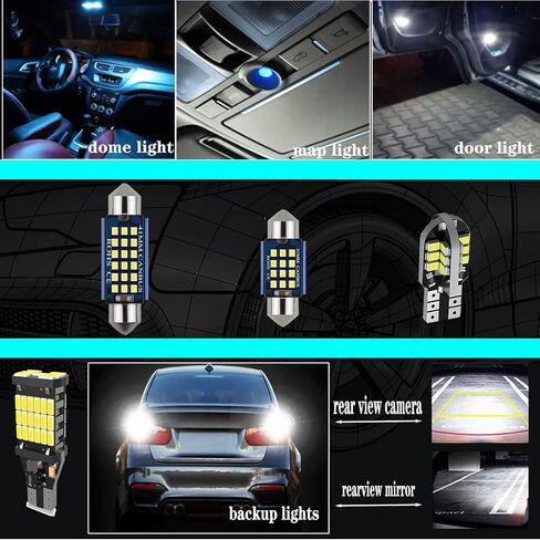 Interior Led Car Lights 912 921 194 168 T10 Led Car Bulbs DE3175 31MM 42MM Festoon Bulb Interior Replacement Bulbs for Backup Reverse lights, Dome light, Trunk Lights, License Lights in Saudi Arabia