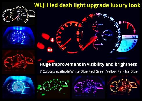 WLJH Extremely Bright Blue Dash Instrument Panel Gauge Cluster Led Light Bulbs Kits For Lexus IS300 2001-2005, Pack of 5 in Saudi Arabia