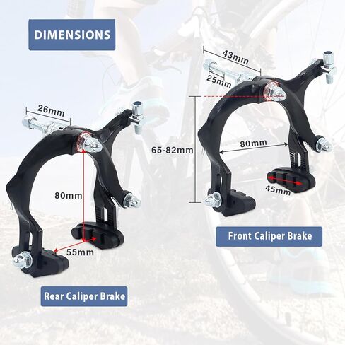 Bike Caliper Brake Set Front and Rear Bike Brake Lever with Cables Bike Brake Pads Aluminum Alloy Brake Lever for Road Bike Hybrid Bike Cruiser Bike in Saudi Arabia