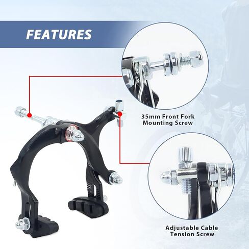 Bike Caliper Brake Set Front and Rear Bike Brake Lever with Cables Bike Brake Pads Aluminum Alloy Brake Lever for Road Bike Hybrid Bike Cruiser Bike in Kuwait