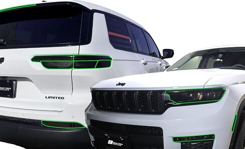 غطاء مجموعة تلوين الضوء الخلفي بالكامل من BOGAR TECH DESIGNS متوافق مع جيب جراند شيروكي L 2021-2023، دخان داكن in Kuwait