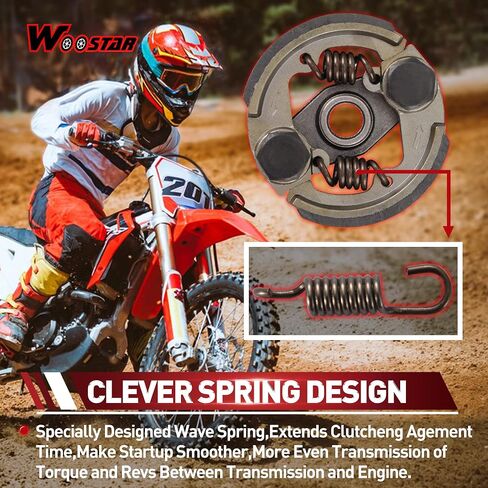 WOOSTAR Heavy Duty Clutch Pad With 2 Springs Replacement for 2 Stroke 43cc 49cc 50cc Engine CAG MTA1 MTA2 X1 X3 Scooter Pocket Bike Dirt Pit Bike Mini Quad Red in Saudi Arabia