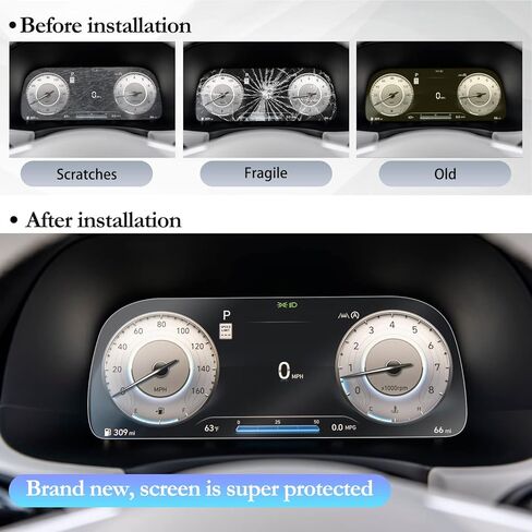 2020 2021 2022 Hyundi Palisade Air Conditioner Screen Plastic Screen Protector High Clarity Anti-Scratch Touch 2020 2021 2022 Palisade PET Plastic Crystal Clear Protective Film (2Pcs) in Kuwait