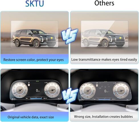 2020 2021 2022 Hyundi Palisade Air Conditioner Screen Plastic Screen Protector High Clarity Anti-Scratch Touch 2020 2021 2022 Palisade PET Plastic Crystal Clear Protective Film (2Pcs) in Kuwait