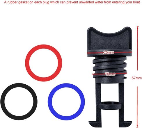 1 قطعة النايلون الأسود كاياك استنزاف المقابس الموضوع استنزاف المقابس كاياك اكسسوارات التجديف لقارب قوارب الكاياك زورق الزورق in Kuwait