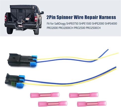 3017238 2Pin Spinner Wire Repair Harness Compatible with Buyers SaltDogg SHPE1500 SHPE2000 SHPE4000 PRO2000 PRO2500 PRO2000CH PRO2500CH(Male and Female Kit) in Saudi Arabia