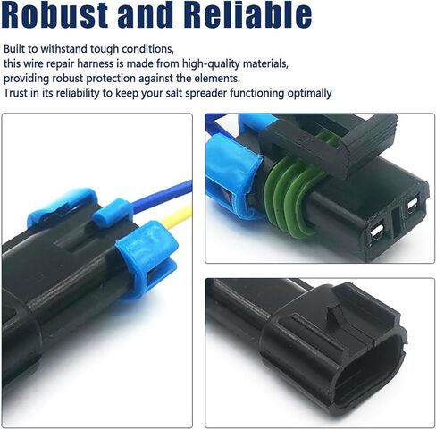 3017238 2Pin Spinner Wire Repair Harness Compatible with Buyers SaltDogg SHPE1500 SHPE2000 SHPE4000 PRO2000 PRO2500 PRO2000CH PRO2500CH(Male and Female Kit) in Saudi Arabia