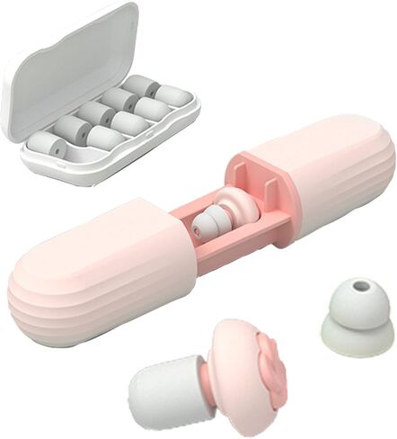 Sleep earplugs Quiet earplugs for Noise Reduction Reusable Hearing Protection Made of Soft Silicone Suitable for Sleeping, snoring, Shooting, Lawn Mowing, etc. Loud Noise Reduction (Pink) in Saudi Arabia