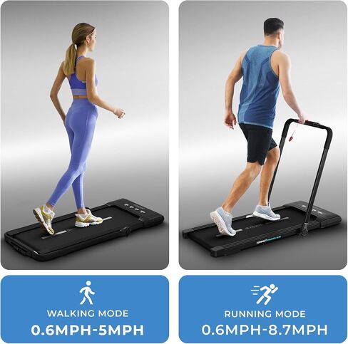 SereneLife Foldable Walking Pad Treadmill, Speed 0.6 – 7.6 MPH Under Desk 2.5 HP App Support, Easy Assembly and Storage, Wide Belt for Walking or Jogging in Saudi Arabia