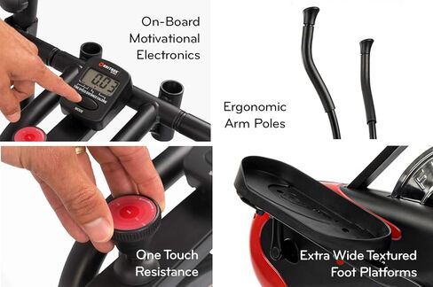 جهاز ORBITREK Elite البيضاوي للتمرينات المنزلية، معدات تمارين مدمجة للاستخدام المنزلي، آلة تدريب القلب مع مقاومة متغيرة، تصميم مضغوط، يدعم سعة وزن تصل إلى 300 رطل in Kuwait