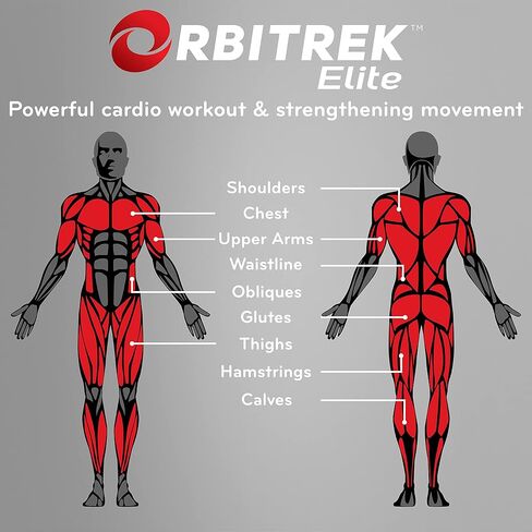 جهاز ORBITREK Elite البيضاوي للتمرينات المنزلية، معدات تمارين مدمجة للاستخدام المنزلي، آلة تدريب القلب مع مقاومة متغيرة، تصميم مضغوط، يدعم سعة وزن تصل إلى 300 رطل in Kuwait