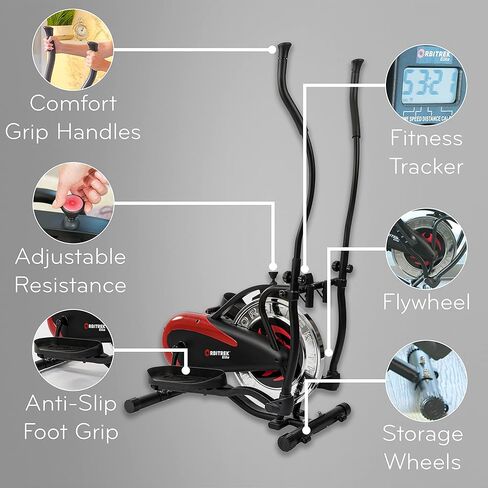 جهاز ORBITREK Elite البيضاوي للتمرينات المنزلية، معدات تمارين مدمجة للاستخدام المنزلي، آلة تدريب القلب مع مقاومة متغيرة، تصميم مضغوط، يدعم سعة وزن تصل إلى 300 رطل in Kuwait