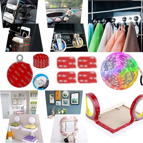 شريط مزدوج الجوانب عالي التحمل، 3 قطع مقاس 4 × 8 بوصة، شريط تثبيت لاصق قوي، شريط إسفنجي مقاوم للماء للباب الداخلي والخارجي... in Kuwait