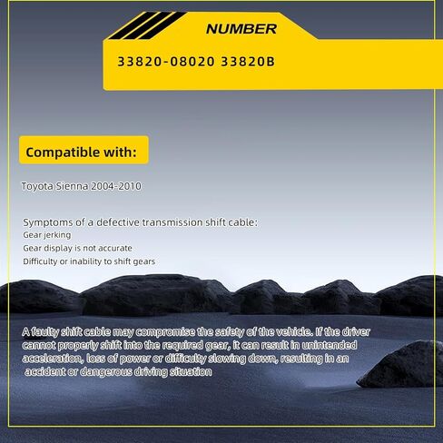 33820-08020 33820B كابل التحكم في ناقل الحركة الأوتوماتيكي متوافق مع كابل ناقل الحركة Toyota Sienna 2004-2010 in Saudi Arabia