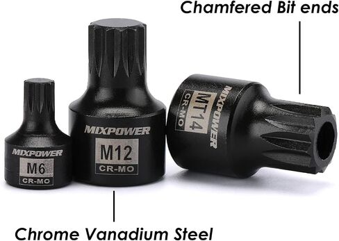 MIXPOWER مجموعة مقابس ثلاثية مربعة ذات تأثير منخفض، هيكل صلب من قطعة واحدة، M4- M18، فولاذ موليبدينوم الكروم، مجموعة 9 قطع in Saudi Arabia