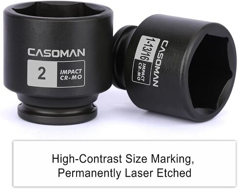 CASOMAN 4 Pieces 1/2" Dr. Deep Impact Socket Set, 1/2-Inch Drive Spindle Axle Nut Impact Socket Set, 1-13/16", 1-7/8", 1-15/16", 2", CR-MO, 6-Point, SAE in Saudi Arabia