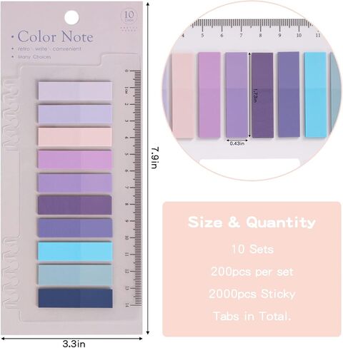 EOOUT 2000pcs Annotation Tabs, Morandi Colored Sticky Tabs, Writable and Repositionable Page Markers for Binders in Saudi Arabia