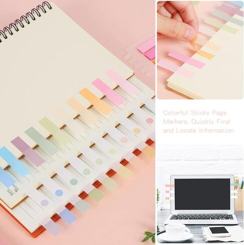 EOOUT 2000pcs Annotation Tabs, Morandi Colored Sticky Tabs, Writable and Repositionable Page Markers for Binders in Saudi Arabia