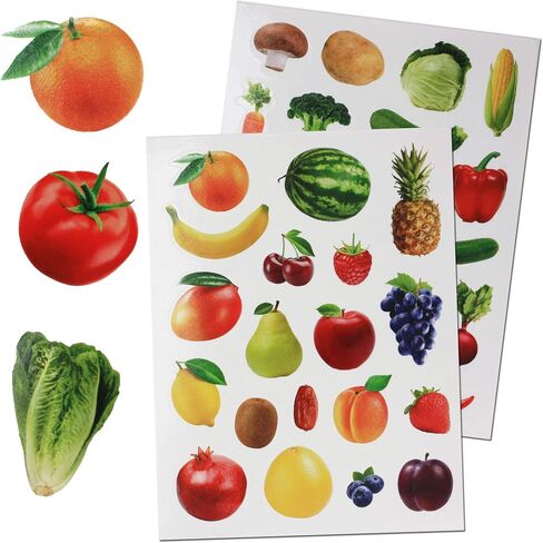 Fruits Stickers for Arts and Crafts. Permanent Adhesive Food Sticker Labels for Teachers Classroom Learning - 190 Pack in Saudi Arabia