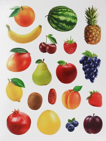 Fruits Stickers for Arts and Crafts. Permanent Adhesive Food Sticker Labels for Teachers Classroom Learning - 190 Pack in Saudi Arabia