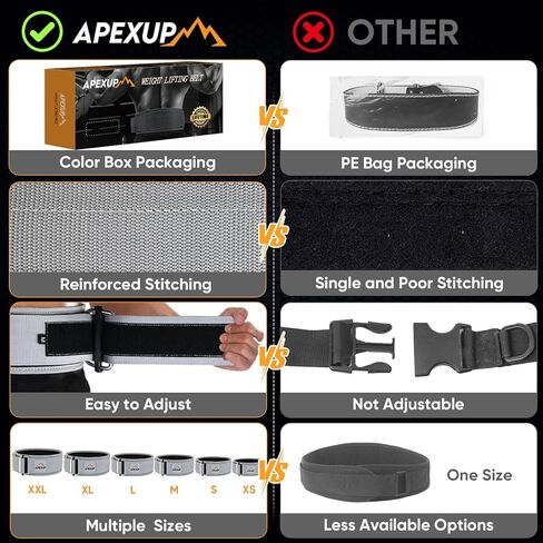 APEXUP Weight Lifting Belt, 4 Inch Quick Locking Gym Belt Fitness Weightlifting Belt for for Squats, Weightlifting and Strength Training in Saudi Arabia
