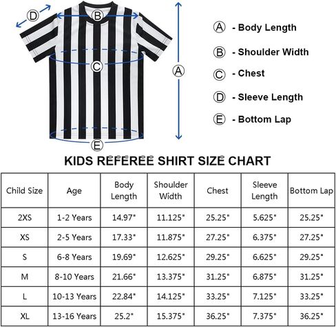 TopTie Children's Referee Shirt Costume Kids Ref Uniform for Soccer Football Basketball in Saudi Arabia
