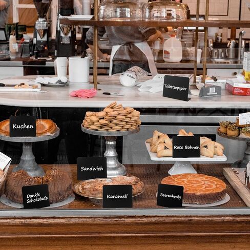 لافتات سبورة صغيرة مقاس 4 × 3 بوصات لملصقات سبورة الطاولة، بوفيه ريفي على شكل حرف L، لافتات بوفيه سبورة صغيرة، ملصقات طعام للحفلات - البوفيه - طاولات الزفاف - المخبز (10 قطع 4 × 3 بوصة) in Kuwait