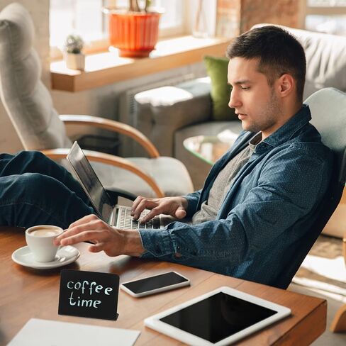 لافتات سبورة صغيرة مقاس 4 × 3 بوصات لملصقات سبورة الطاولة، بوفيه ريفي على شكل حرف L، لافتات بوفيه سبورة صغيرة، ملصقات طعام للحفلات - البوفيه - طاولات الزفاف - المخبز (10 قطع 4 × 3 بوصة) in Kuwait