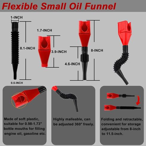 مجموعة مفاتيح ربط فلتر الزيت 4 قطع، أداة إزالة فلتر الزيت من 2-1/2 إلى 4 بوصة و1/2 بوصة مفتاح ربط بسقاطة مع مقبس محرك طويل، قمع زيت مرن لتغيير الزيت in Kuwait