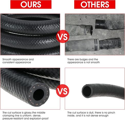 خرطوم خط الوقود 5/16 بوصة 10 قدم لزيت محرك الديزل الحيوي يعمل بالديزل والجازولين لمحركات أنظمة الوقود 10 أقدام 300 رطل لكل بوصة مربعة أسود in Kuwait