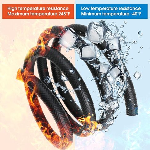 خرطوم خط الوقود 5/16 بوصة 10 قدم لزيت محرك الديزل الحيوي يعمل بالديزل والجازولين لمحركات أنظمة الوقود 10 أقدام 300 رطل لكل بوصة مربعة أسود in Kuwait