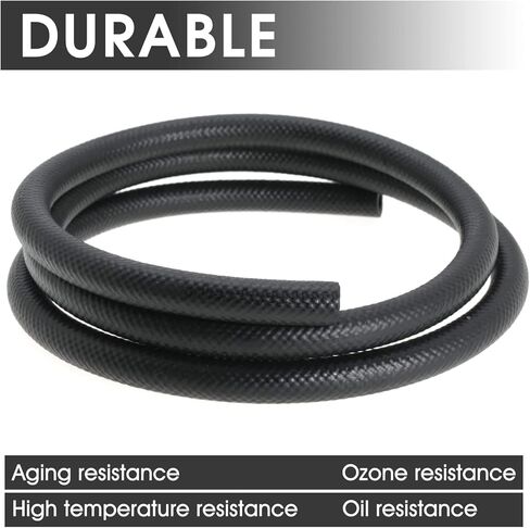 خرطوم خط الوقود 5/16 بوصة 10 قدم لزيت محرك الديزل الحيوي يعمل بالديزل والجازولين لمحركات أنظمة الوقود 10 أقدام 300 رطل لكل بوصة مربعة أسود in Kuwait