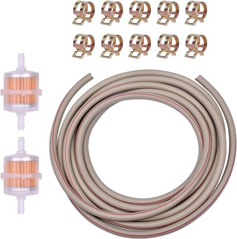 3/16 Inch ID Fuel Line Hose NBR 10ft With 2Pcs Fuel Filters +10 Clamps for Kawasaki Lawn Mower Small Engines Generator Mini Bike dirtbike Go-Karts Snowmobile in Saudi Arabia
