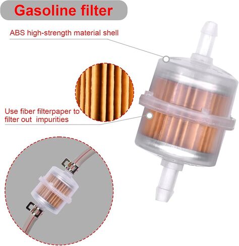 3/16 Inch ID Fuel Line Hose NBR 10ft With 2Pcs Fuel Filters +10 Clamps for Kawasaki Lawn Mower Small Engines Generator Mini Bike dirtbike Go-Karts Snowmobile in Saudi Arabia