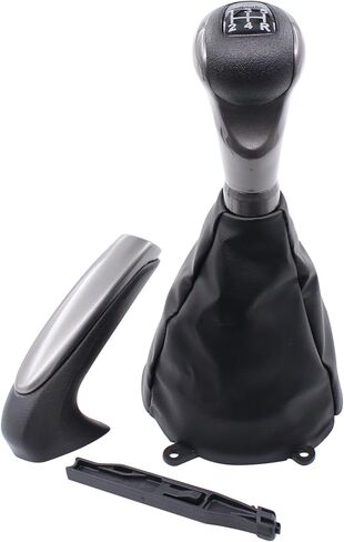 مجموعة مقبض مقبض فرامل ركن السيارة XtremeAmazing وعصا ناقل الحركة اليدوية ورأس مقبض ناقل الحركة 5 سرعات مع غطاء غبار التمهيد من جلد البولي يوريثان مجموعة من 3 in Kuwait