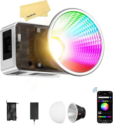 Zhiyun Molus X60 RGB 60W COB LED ضوء فيديو مع حامل ZY/حامل Bowens، التحكم في تطبيق البلوتوث، CRI≈95، TLCI≈98,2700-6500K لليوتيوب، TikTok، المقابلة، مدونة الفيديو، البث المباشر، التصوير الفوتوغرافي لتسجيل الفيديو في الاستوديو in Saudi Arabia