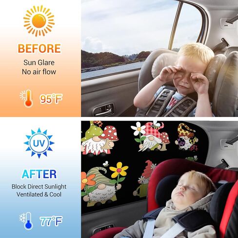 ZATOOTO ظل الشمس لنافذة السيارة، 4 عبوات من ظلال نافذة السيارة للطفل 100٪ تحجب الشمس والحرارة طبقتين ظلال خصوصية السيارة للرضاعة الطبيعية ورحلة الطريق هدايا التماثيل المضحكة للنساء in Kuwait