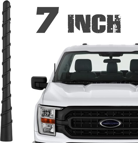 هوائي مطاطي للشاحنة لفورد F150 2009-2024، هوائي لملحقات شاحنة دودج رام 1500، آمن لغسيل السيارات، خيوط من الفولاذ المقاوم للصدأ، ملحقات فورد F150 F250، استبدال دودج رام 1500 - 7.2 بوصة in Saudi Arabia