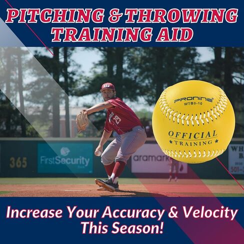 لعبة بيسبول برونين الموزونة للرمي والرمي - (كرة 10 أونصة) - أدوات تدريب البيسبول الموزونة مع حقيبة كوفي in Kuwait