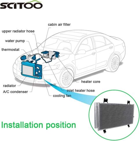 SCITOO A/C مكثف 3523 متوافق مع 2006 2007 2008 2009 2010 2011 2012 2013 2014 2015 لكزس IS250 2006-2015 لكزس IS35 2018 لتويوتا أفالون in Saudi Arabia