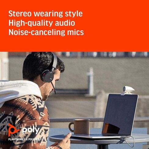 Plantronics Poly - كاميرا ويب Studio P5 مع مجموعة سماعات Voyager 4220 UC Polycom - كاميرا مؤتمرات فيديو احترافية بدقة 1080 بكسل عالية الدقة وسماعة رأس لاسلكية بلوتوث ستيريو - معتمدة للتكبير والفرق in Saudi Arabia