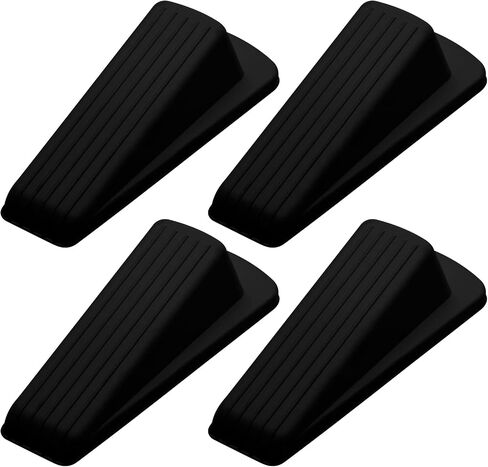 4pcs Beige Rubber Door Stopper, Heavy Duty Wedge It Door Stop for Bathroom Door Stopper, Under Door Large Gap Noise Stopper, Fit for 1.3 Inches Gaps in Saudi Arabia