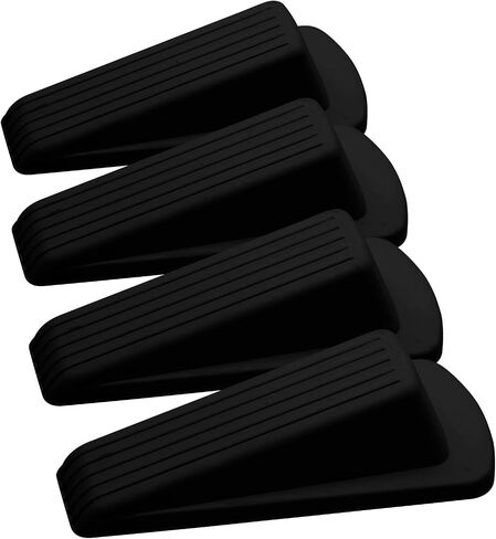 4pcs Beige Rubber Door Stopper, Heavy Duty Wedge It Door Stop for Bathroom Door Stopper, Under Door Large Gap Noise Stopper, Fit for 1.3 Inches Gaps in Saudi Arabia