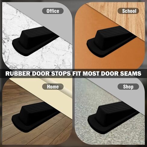 4pcs Beige Rubber Door Stopper, Heavy Duty Wedge It Door Stop for Bathroom Door Stopper, Under Door Large Gap Noise Stopper, Fit for 1.3 Inches Gaps in Saudi Arabia